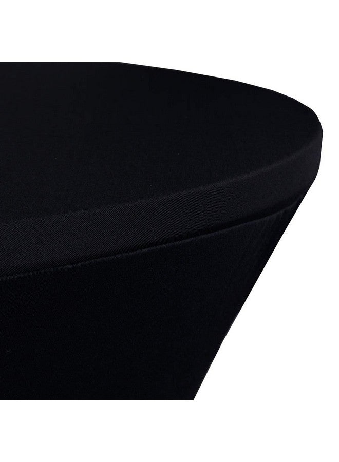 JISEN Cocktail Spandex Fitted Stretchable Elastic Tablecloth 28x43 Inch Black - Image 4