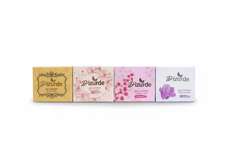 Desordi Deodorant Cream with Fresh Scent Long Lasting for Unisex 35g with Natural Ingredients 48 Hours Protection 4 Pieces Different Scents Code 2