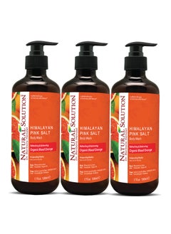 Natural Solution Natural Solution Body Wash Formulated with Organic Blood Orange Extracts with Himalayan Pink Salt Revitalizes  Refreshing Your Skin 17 fl ozEach  Pack of 3 