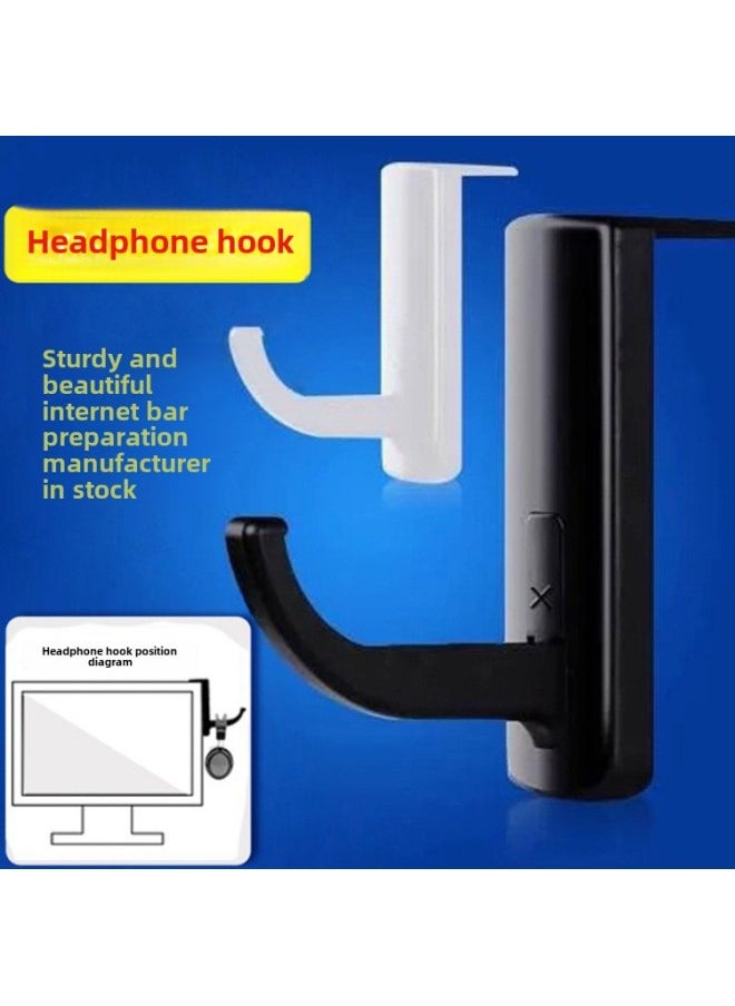 Internet Cafe Headset Small Hook Headset Holder Headset Rack Computer Headset Receiver Hook Explosions-Color:White-Style:Small Hook