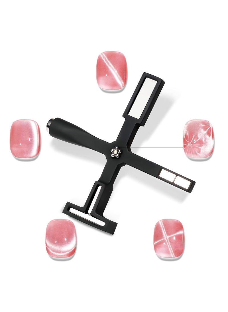 MIZHSE MIZHSE Nail Magnet Tool 5 in 1 Magnetic for Cat Eye Nails MultiFunction Magnet Stick 3D Magnetic Cat Eye Gel Polish Nail Art Cat Eye Magnet Stick Nail Design Tools for Nail Salon Home DIY Black 