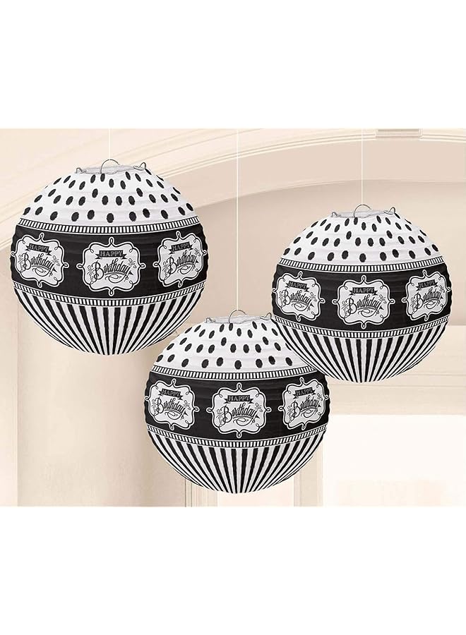 Amscan Chalkboard Birthday Paper Lanterns 3Pcs