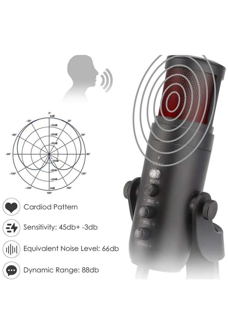 JMARY MC-PW9 USB Cable Microphone Voice Recording Tool RGB Light - Image 2