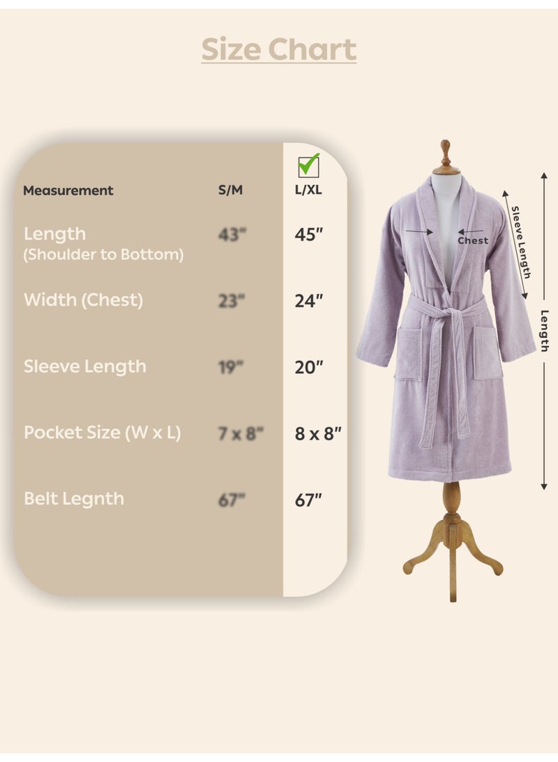 Donetella Unisex 100% Cotton Velour Bathrobe Large & Extra Large Size, 400 GSM, Luxurious & Absorbent, Soft Velvet Feel, Ankle-Length with Shawl Collar & Pockets - Image 3