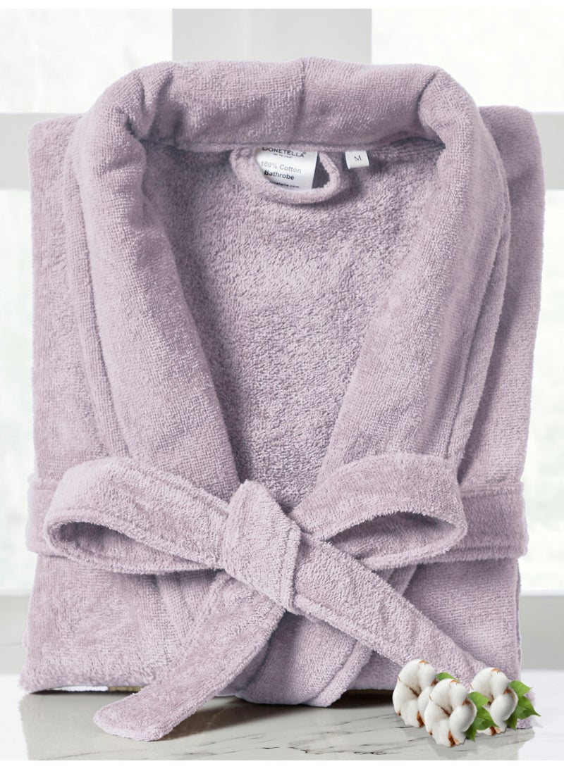 Donetella Unisex 100% Cotton Velour Bathrobe Large & Extra Large Size, 400 GSM, Luxurious & Absorbent, Soft Velvet Feel, Ankle-Length with Shawl Collar & Pockets - Image 1