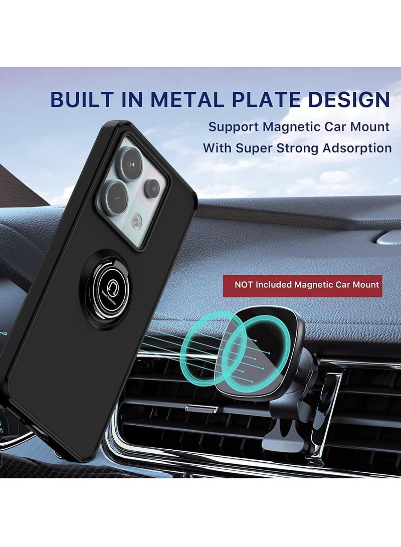 TEAM LUXURY Xiaomi Redmi Note 13 Pro 5G Case Cover, 360°Rotating Kickstand Ring + Support Magnetic Car Mount + Slim Thin PC&TPU Shockproof Mobile Phone Case  - Image 2