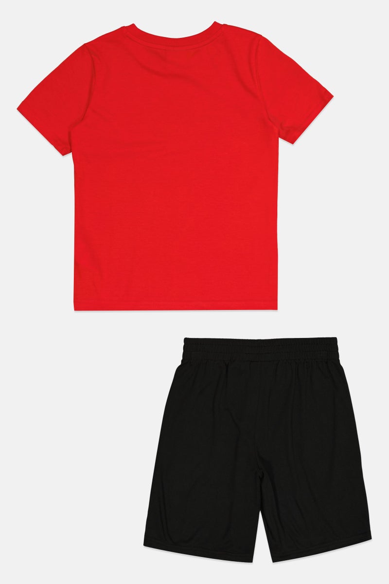 PUMA Kids Boy 2 Pieces Brand Logo Short Sleeve T-Shirt And Shorts Set, Multicolor - Image 3