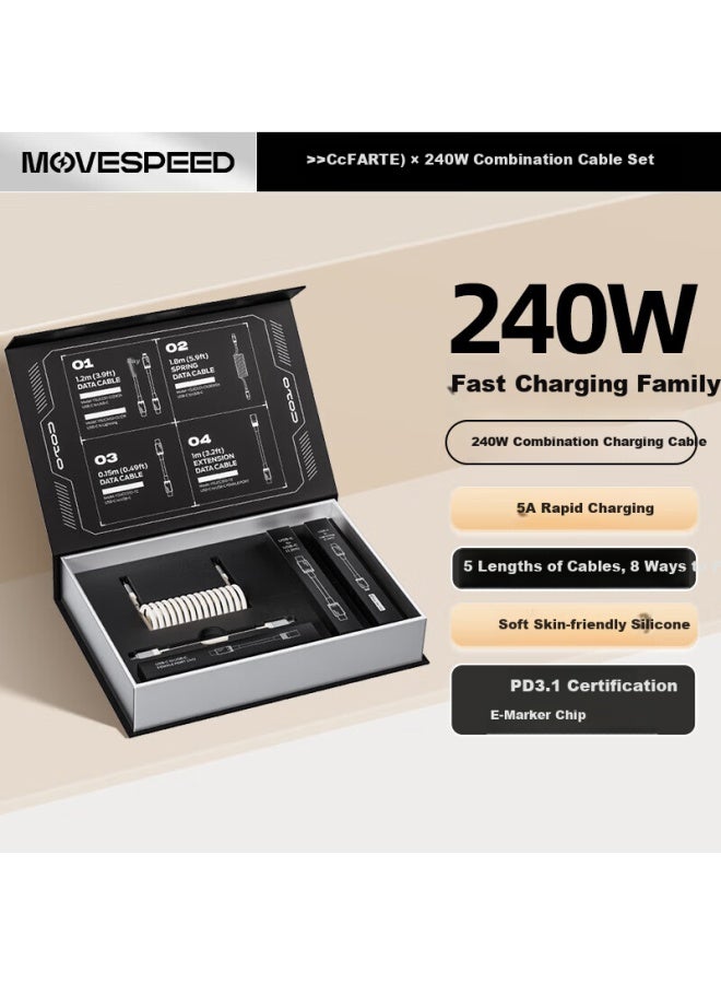MOVESPEED Family Gift Box Type-c Data Cable 240w Mobile Computer Car Fast Charge Usb-c Charging Cable Set For Apple, Honor, Xiaomi, Etc. - Image 1