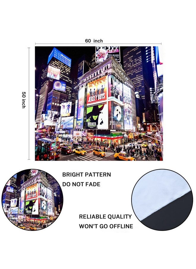 Emvency Tapestry City January 6 Illuminated Facades Of Theaters 2011 In Times Night Street Musical Sign Posters Theatre Home Decor Wall Hanging For Living Room Bedroom Dorm 5X60 Inches  - Image 2