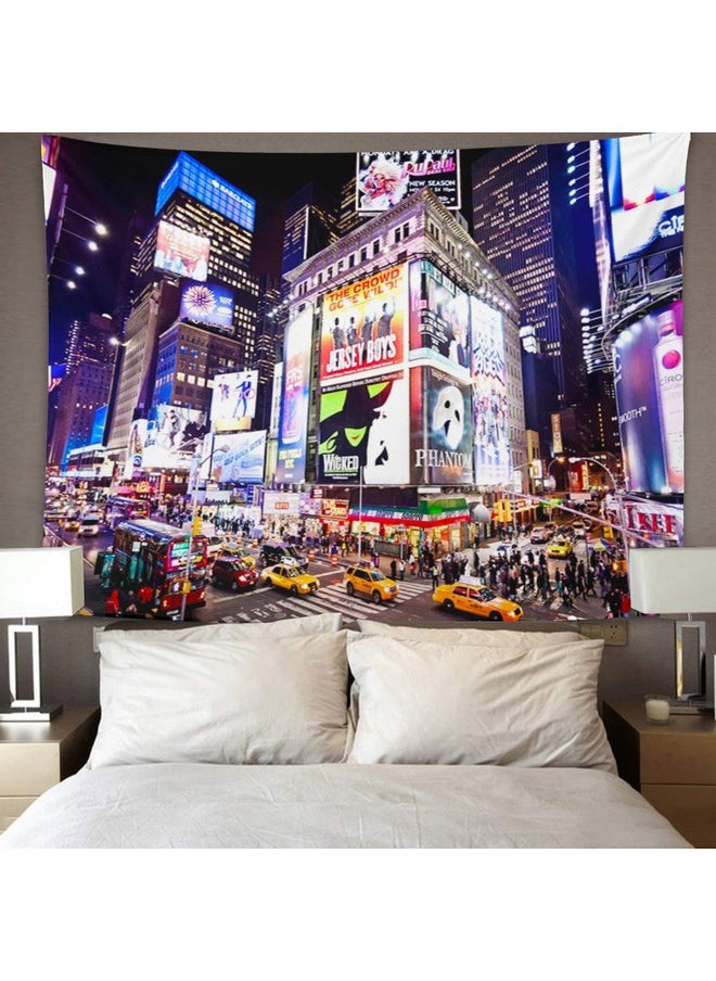 Emvency Tapestry City January 6 Illuminated Facades Of Theaters 2011 In Times Night Street Musical Sign Posters Theatre Home Decor Wall Hanging For Living Room Bedroom Dorm 5X60 Inches  - Image 4