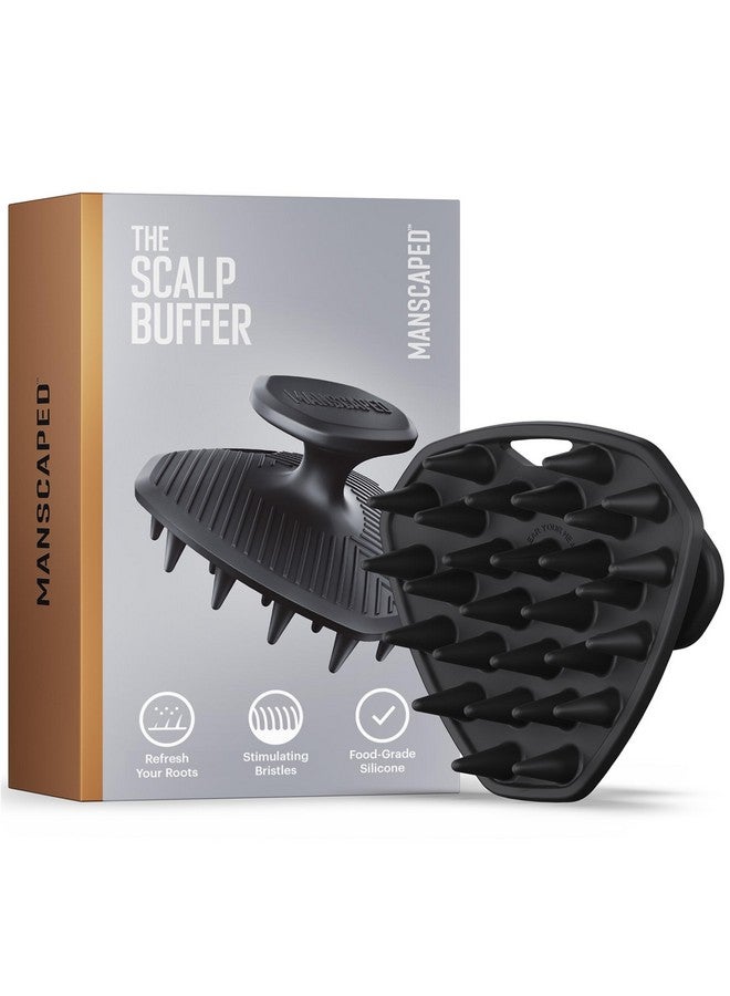 مانسكابيد ® فرشاة تنظيف وتقشير الشعر المصنوعة من السيليكون للرجال من The Scalp Buffer - تصميم مريح محمول باليد لتدليك فروة الرأس بلطف (عبوة واحدة) - Image 1