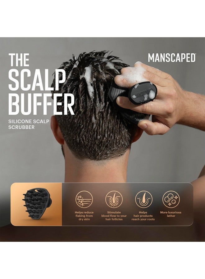 مانسكابيد ® فرشاة تنظيف وتقشير الشعر المصنوعة من السيليكون للرجال من The Scalp Buffer - تصميم مريح محمول باليد لتدليك فروة الرأس بلطف (عبوة واحدة) - Image 2