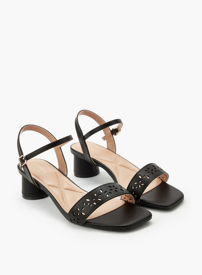 Celeste Women Cutout Design Block Heel Sandals - Image 3