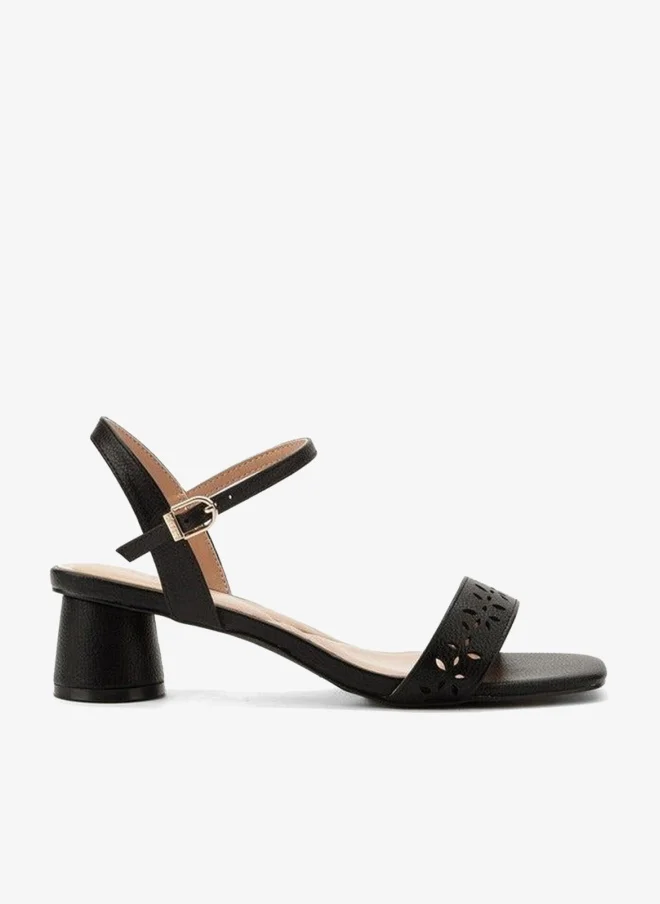 Celeste Women Cutout Design Block Heel Sandals