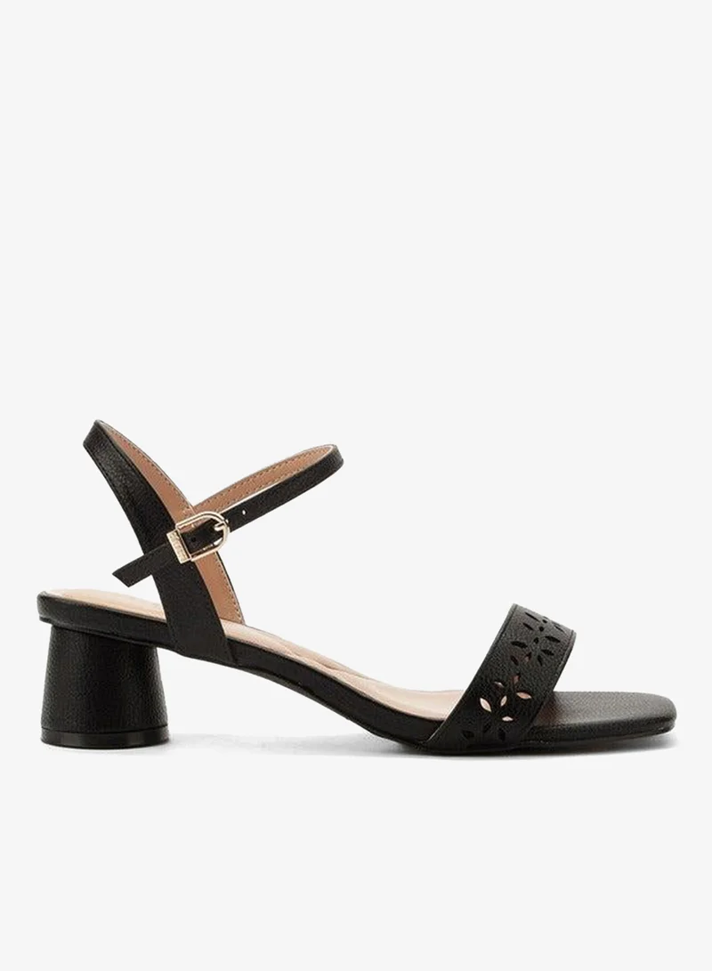 Celeste Women Cutout Design Block Heel Sandals