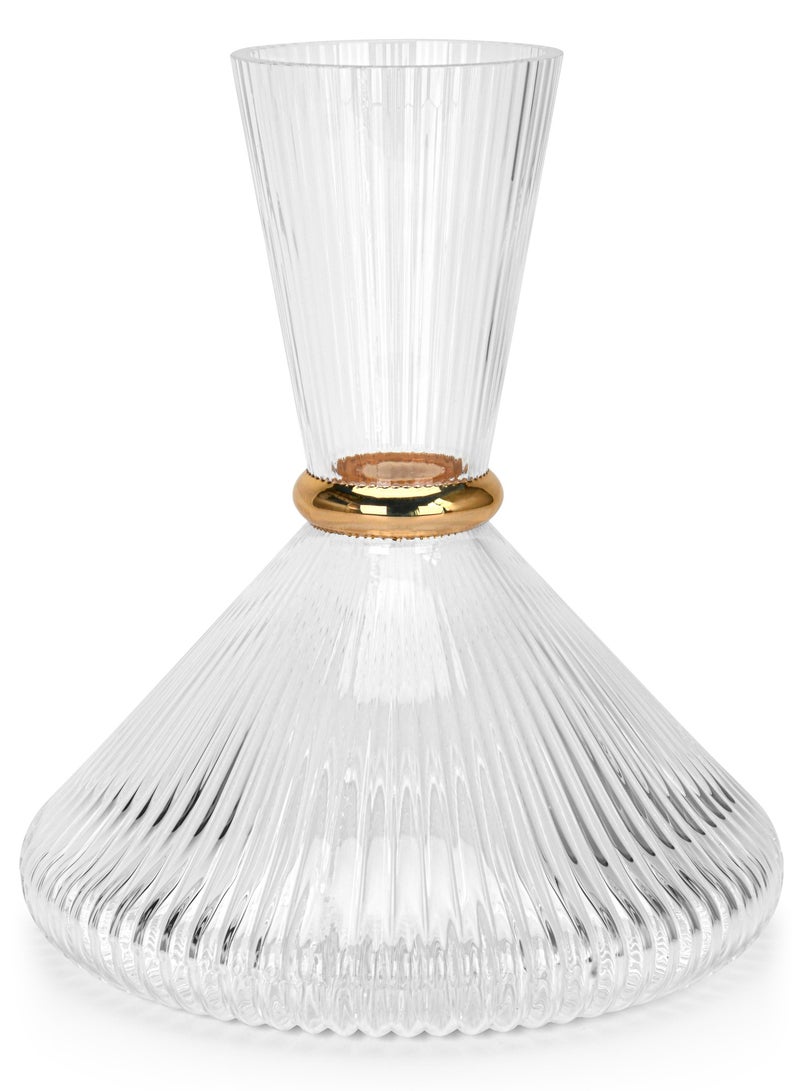 Fissman Water Decanter 2200mL, Embossed Design with Gold Ring Thalia Series  - Image 4