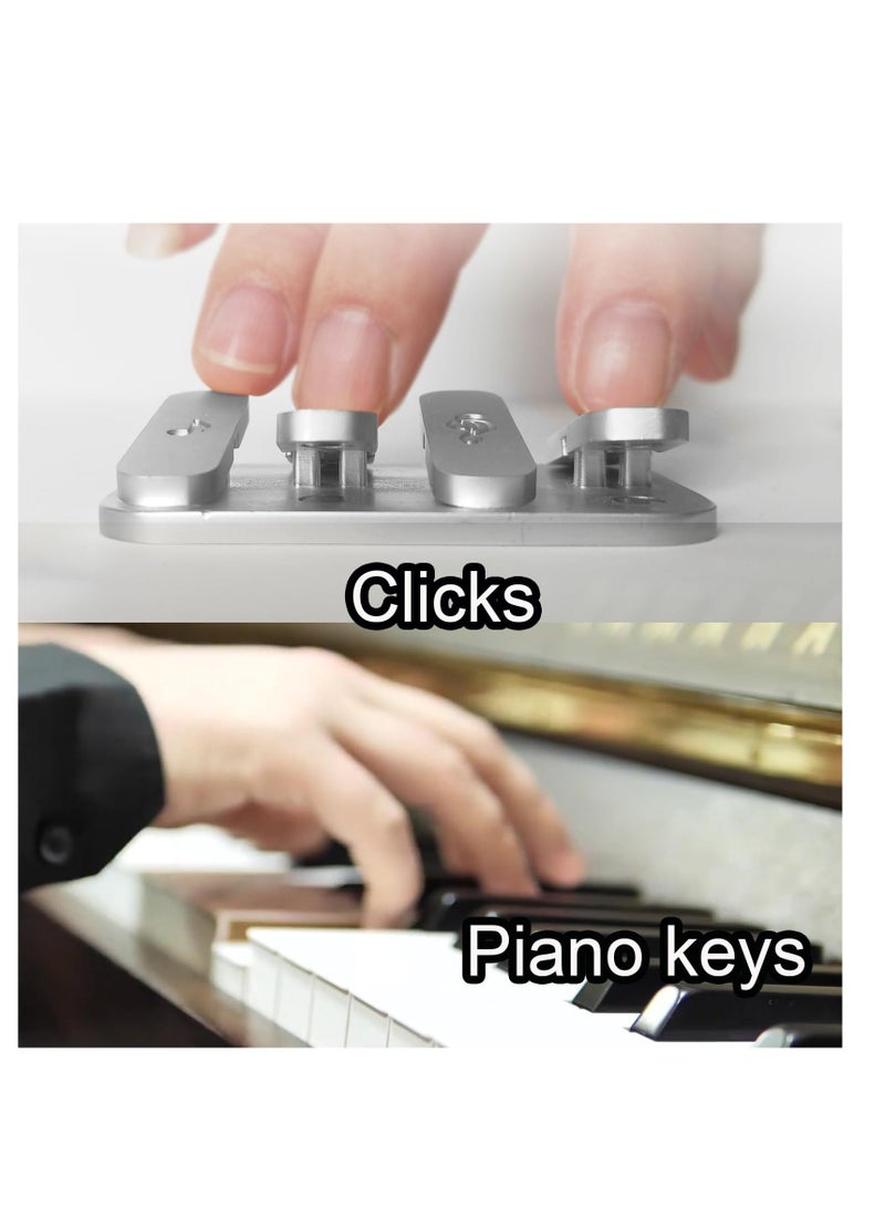 Adults Fidget Toy ，Magnetic Metal Slider, EDC Adult Toys ,Fidget for Stress and Anxiety Relief，Piano Key Design Suitable Office (Silver)