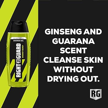 Right Guard Mens 3in1 Shower Gel Energy Burst Body Face and Hair Wash Multipack 6 x 250 ml - Image 3