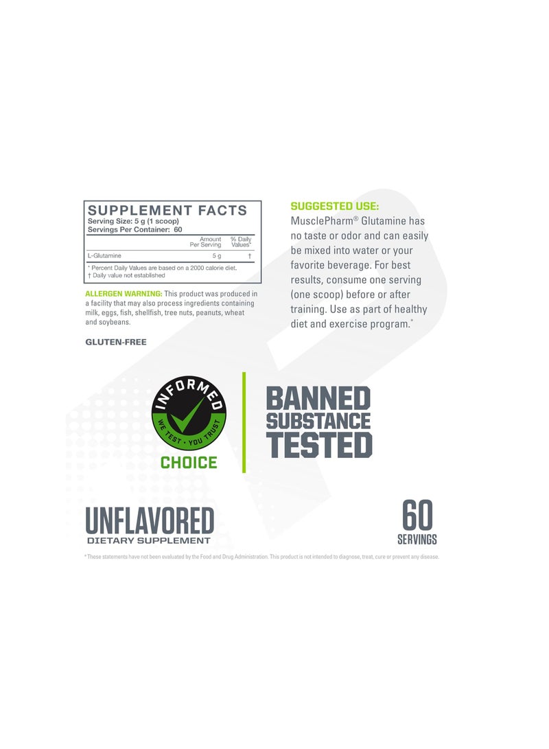 MusclePharm Glutamine, Pure l-Glutamine Powder, Unflavoured 60 Servings - Image 4