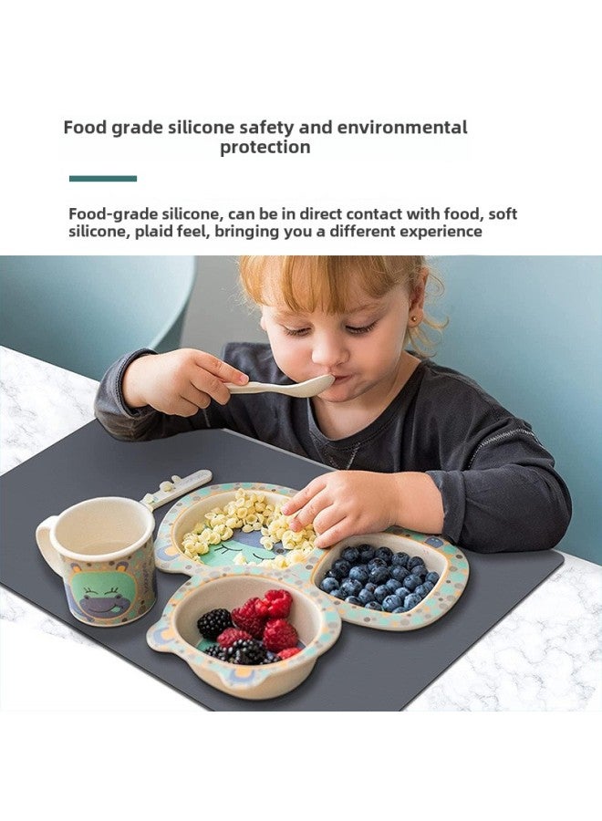 30*40 Silicone Placemat Insulation Western Placemat Student Children Placemat Insulation Silicone Mat Color Printing Pattern Color-Color:Translucent Color-Specifications:40*30cm - Image 4