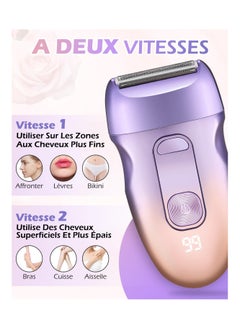 SNW 3 in 1 Women's Electric Hair Remover, USB C Rechargeable Epilators and Accessories with 2 Adjustable Speeds, LED Display, Waterproof Electric Shaver Woman with Storage Bag, All-in-One Kit  - Image 4