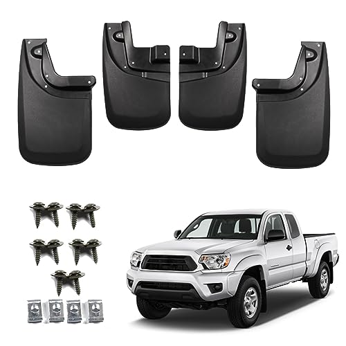 RMOURTEKK Mud Flaps Compatible with Tacoma 2005-2015 Mud Flaps Guards Front & Rear 4pc Set (with OEM Fender Flares Only) - Image 1