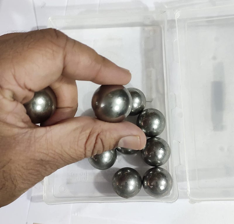 OMX Steel Bearing Ball, No Holes, Silver Full Solid Iron Balls (25 MM, 2 PC) - Image 3