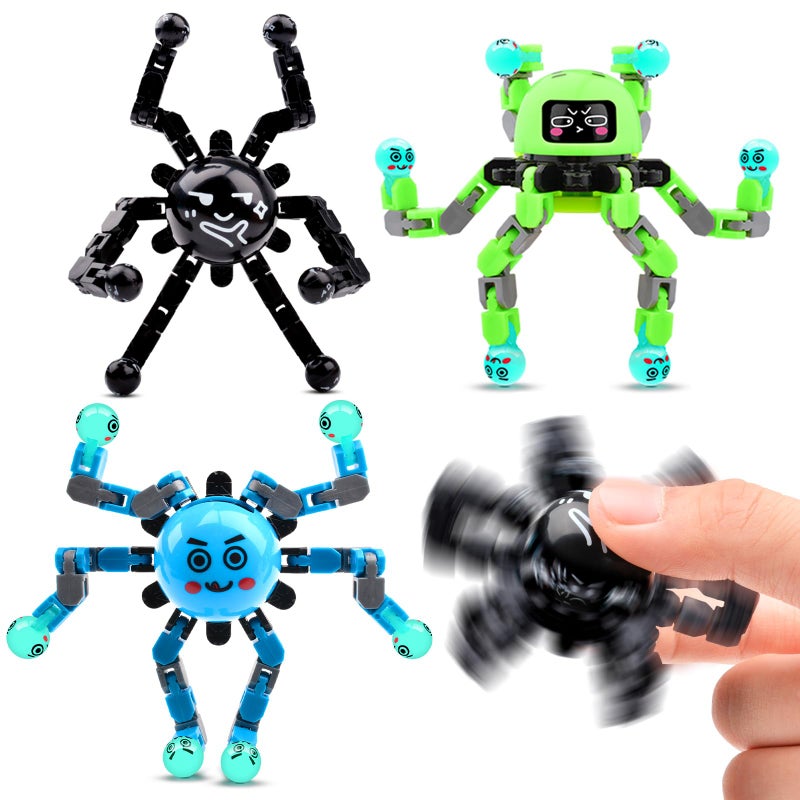 ASIOWELY Transformable Fidget Spinner Toys for Kids and Adults3 PCS Sensory Toy for Boys Girl ADHD Stress ReliefEaster Basket Stuffers Gifts Fingertip Gyros Birthdays Travel Party Favors for Teens - Image 3