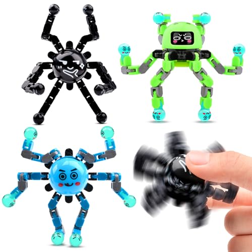 ASIOWELY Transformable Fidget Spinner Toys for Kids and Adults3 PCS Sensory Toy for Boys Girl ADHD Stress ReliefEaster Basket Stuffers Gifts Fingertip Gyros Birthdays Travel Party Favors for Teens - Image 1