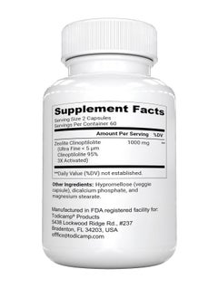TODICAMP Zeolite Detox Zeolite Capsules Sorbolit Ultra Fine 12 µm Zeolite Clinoptilolite Powder 95% 3X Activated 120 Capsules Zeolite Powder Supplement 2 Months Supply  - Image 2