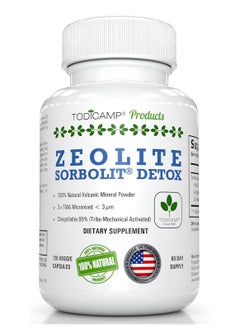 TODICAMP Zeolite Detox Zeolite Capsules Sorbolit Ultra Fine 12 µm Zeolite Clinoptilolite Powder 95% 3X Activated 120 Capsules Zeolite Powder Supplement 2 Months Supply  - Image 1