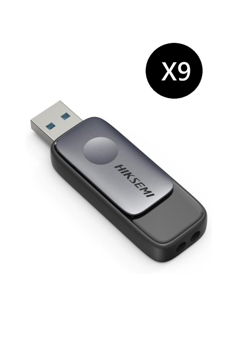 HIKSEMI Bundle Of 9 16GB USB 3.2 Flash Drive, Black (HS-USB-M210S 16G U3)
