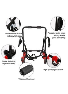 KIIUMI Bicycle Carrier For Car, Foldable 3 Bicycle Trunk Mount Rack Hitch Mount Rack for Most Sedans/Hatchbacks/Minivans SUV, Rear Mount Carrier Car Rack Bike Cycle  - Image 5
