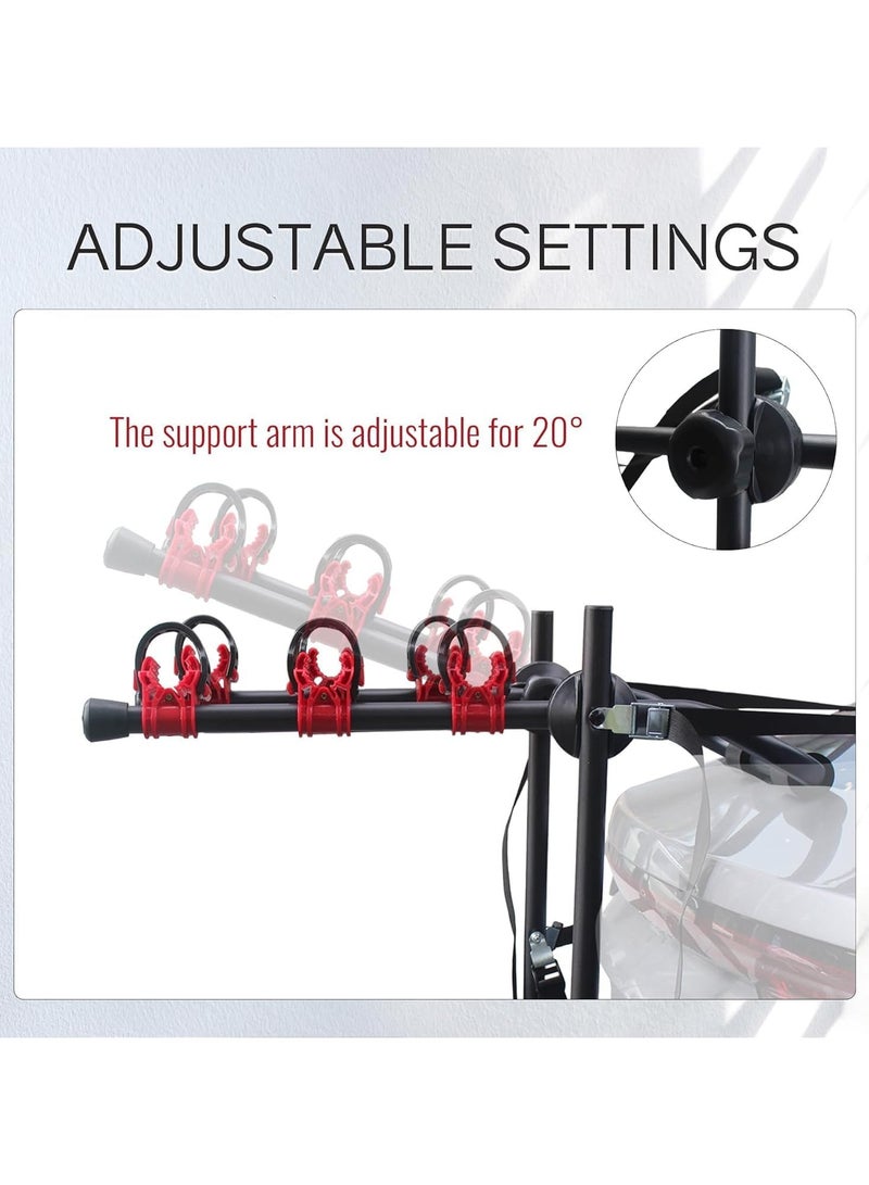KIIUMI Bicycle Carrier For Car, Foldable 3 Bicycle Trunk Mount Rack Hitch Mount Rack for Most Sedans/Hatchbacks/Minivans SUV, Rear Mount Carrier Car Rack Bike Cycle - Image 4