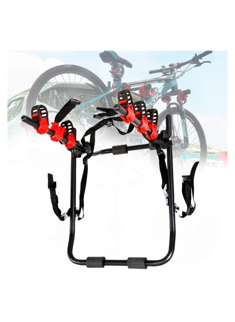 KIIUMI - Bicycle Carrier For Car, Foldable 3 Bicycle Trunk Mount Rack Hitch Mount Rack for Most Sedans/Hatchbacks/Minivans SUV, Rear Mount Carrier Car Rack Bike Cycle - Image 1