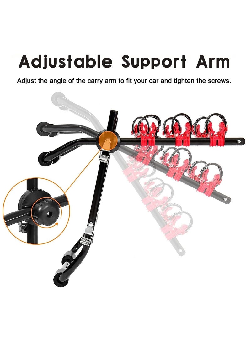 KIIUMI - Bicycle Carrier For Car, Foldable 3 Bicycle Trunk Mount Rack Hitch Mount Rack for Most Sedans/Hatchbacks/Minivans SUV, Rear Mount Carrier Car Rack Bike Cycle - Image 1