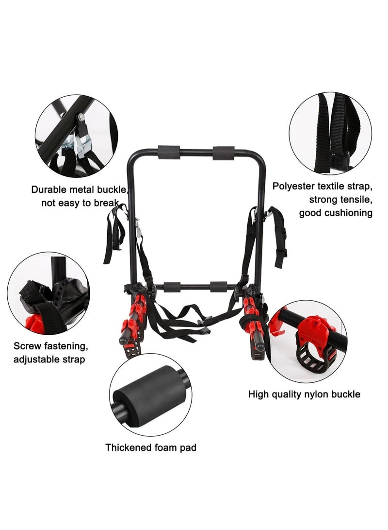 KIIUMI Bicycle Carrier For Car, Foldable 3 Bicycle Trunk Mount Rack Hitch Mount Rack for Most Sedans/Hatchbacks/Minivans SUV, Rear Mount Carrier Car Rack Bike Cycle - Image 5