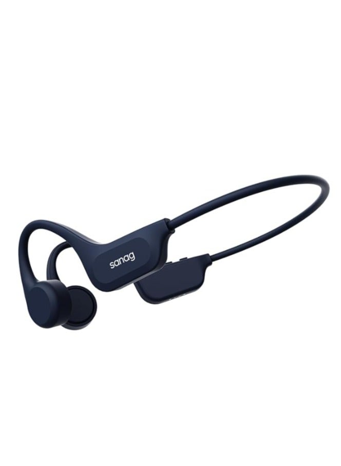Sanag B60S Pro Bone Conduction Sports Headphones, IPX8 Waterproof Swimming Bluetooth 5.3 Earphones, 32GB MP3 Player, Open Ear Wireless Headset with Mic & App, for Running, Cycling, Workout (Blue) - Image 1
