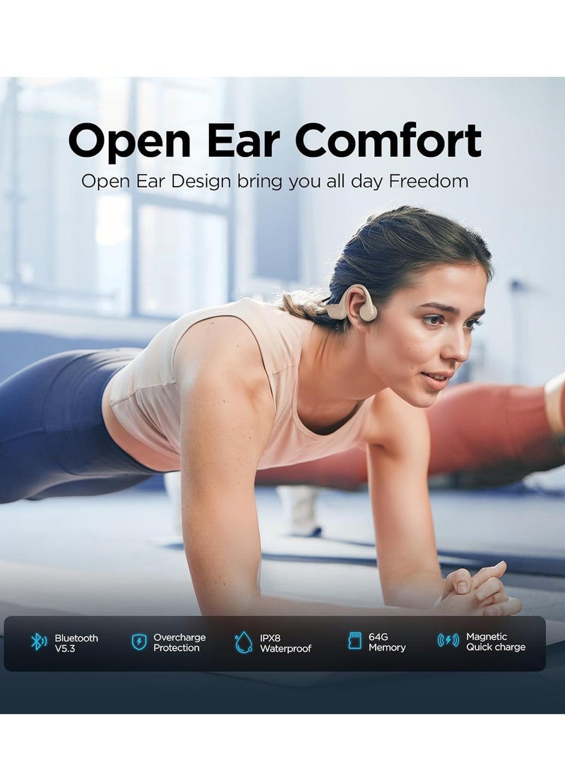 Sanag B60S Pro Bone Conduction Sports Headphones, IPX8 Waterproof Swimming Bluetooth 5.3 Earphones, 32GB MP3 Player, Open Ear Wireless Headset with Mic & App, for Running, Cycling, Workout (Blue) - Image 5