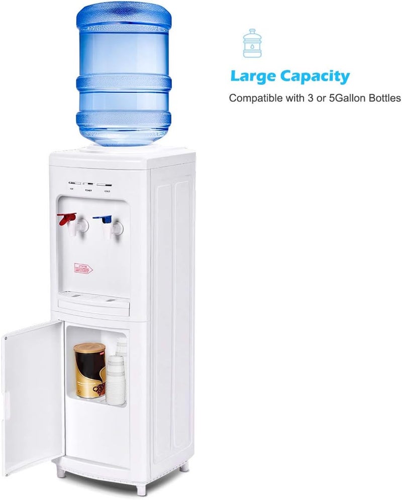 Giantex Adjustable Temperature Water Dispenser - Cold & Hot Water, Home & Office Use - White - Image 1