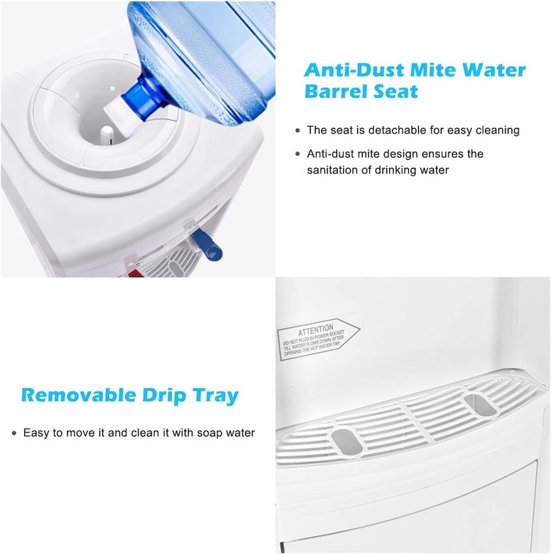 Giantex Adjustable Temperature Water Dispenser - Cold & Hot Water, Home & Office Use - White - Image 5