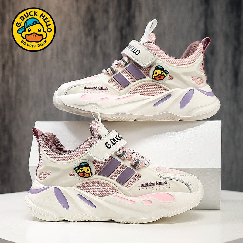 Yellow Duck Brand Children'S Shoes Spring Autumn Winter New Mesh Leather Shoes For Children And Girls Boys Sneaker - Image 4