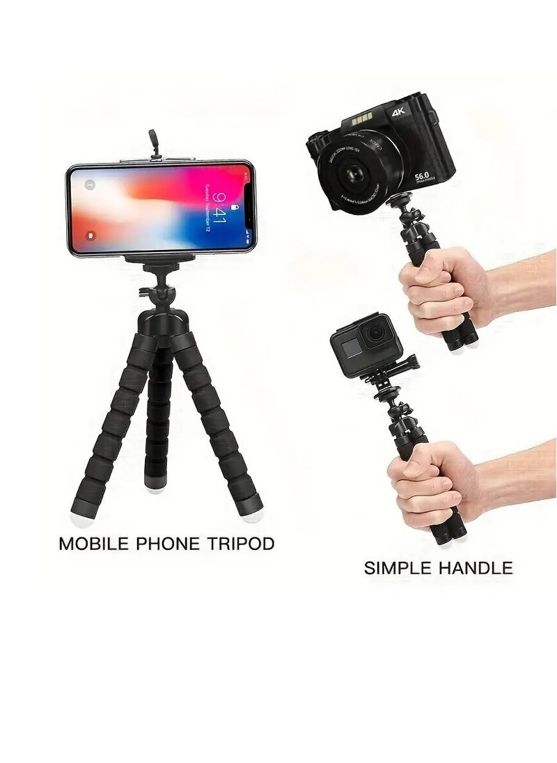 Flexible Tripod, Octopus Tripod Mobile Phone Holder Camera Bracket Tripod Support Clip for Camera GoPro Mobile Cell Phone Stand