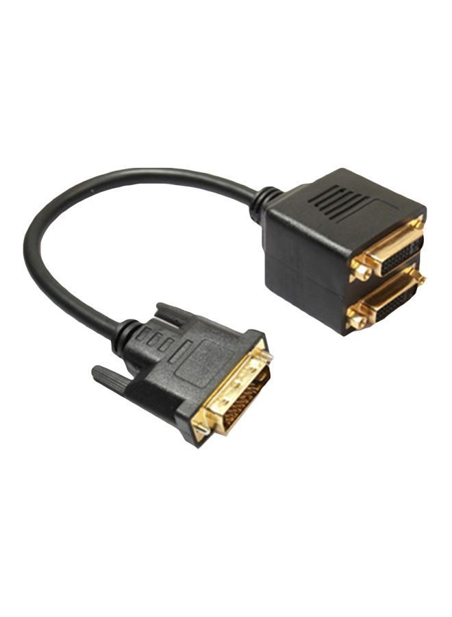 NIBEMINENT 2-In-1 DVI Splitter Adaptor 33centimeter Black/Gold