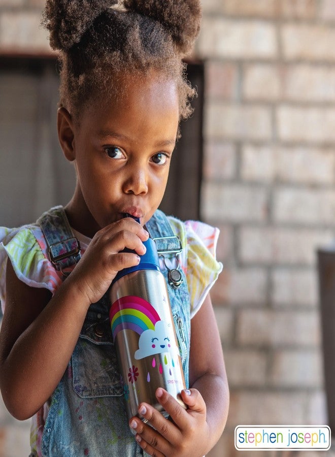 Stephen Joseph Double Wall Stainless Steel Bottles, Insulated Water Bottle for Kids Toddlers, Vacuum Insulated Bottle with Straw, BPA-Free Water Bottle - 11.8 Ounces, Construction - Image 3