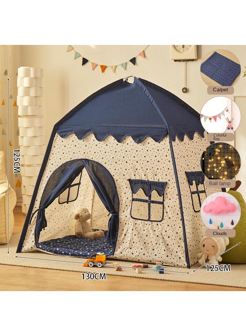 general Kids Princess Tent With Carpet Ball Colored Flag Cloud Tent Game House Girl'S Princess Toy House Boy'S Indoor Small House Children'S Day Gift Birthday Gift - Image 1
