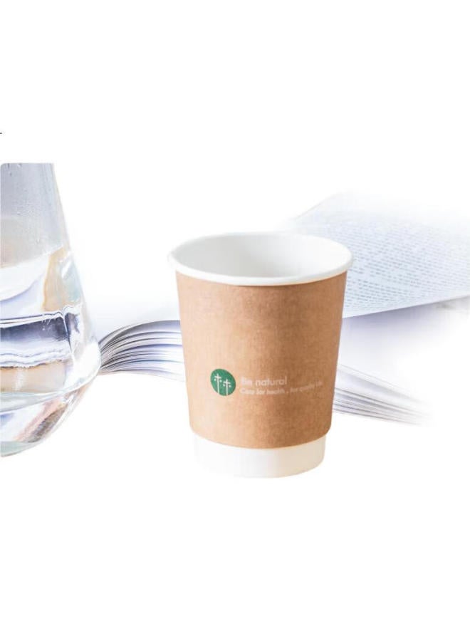 Deli 280Ml Disposable Paper Cups, Thick Cowhide Insulated Office Business Cups, Brown, Pack Of 20 - Image 2