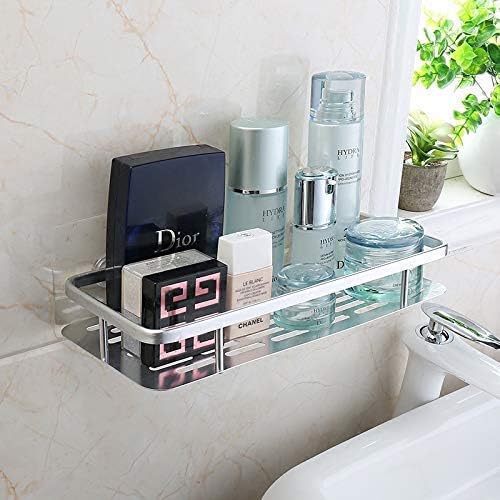 PEFKO PEK104 304 Stainless Steel Wall Monted Bathroom Shelf Organizer/Shelf for Bathroom/Kitchen Shelves/Wall - Chrome (18x5 Inch) (1, Rectangle Shelf) - Image 1