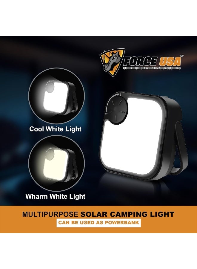 BYSON FORCE USA Compact Square Camping Light – Battery-Powered Lantern for Power Outages, Night Lights, and Outdoor Activities – Dimmable with Three Illumination Modes – IPX4 Water-Resistant Lantern - Image 1