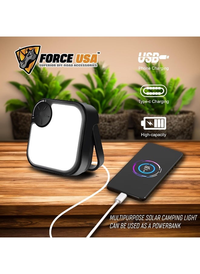 BYSON FORCE USA Compact Square Camping Light – Battery-Powered Lantern for Power Outages, Night Lights, and Outdoor Activities – Dimmable with Three Illumination Modes – IPX4 Water-Resistant Lantern - Image 3